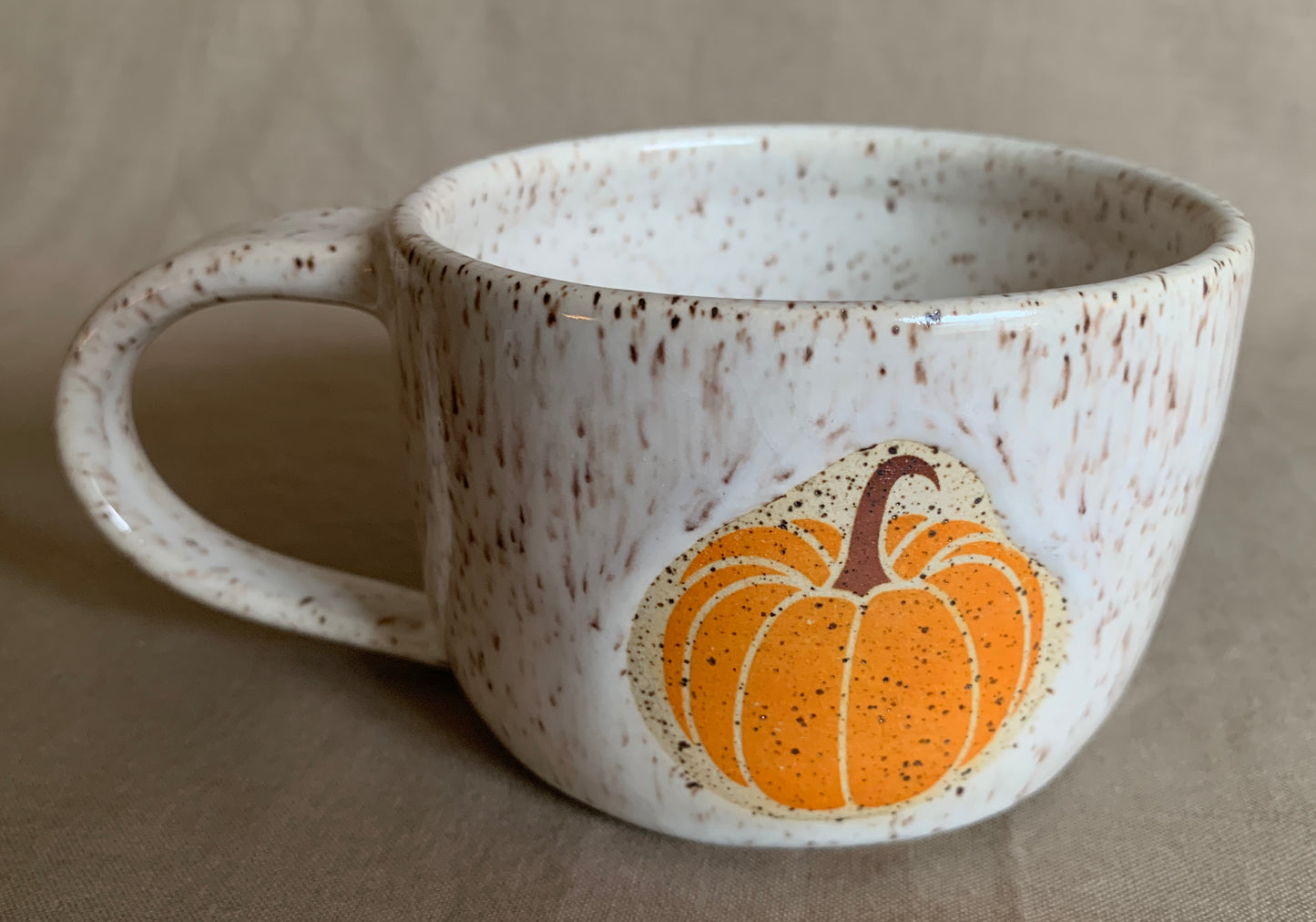 Medium White & Orange Pumpkin Mug