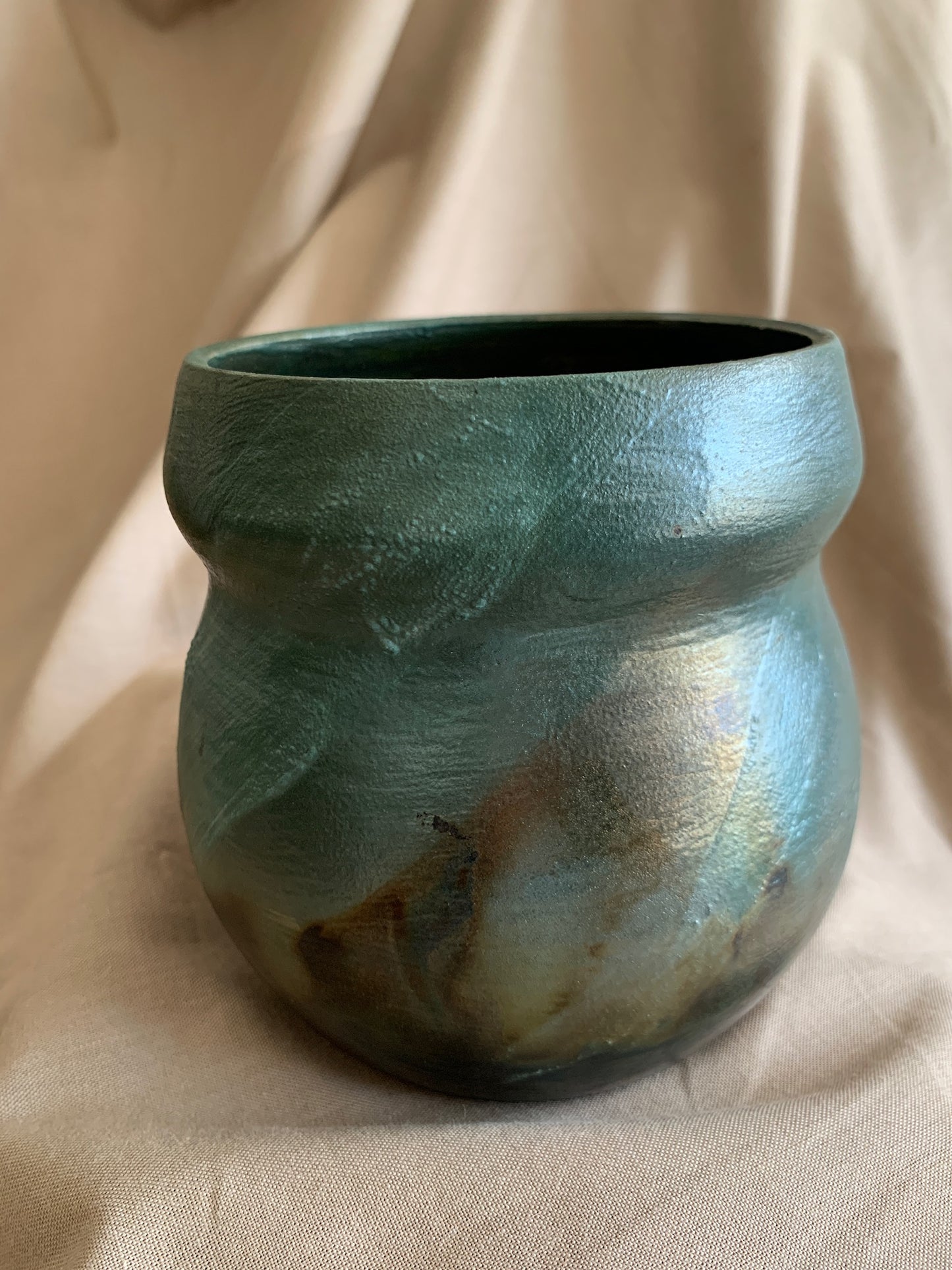 Green Raku Vase