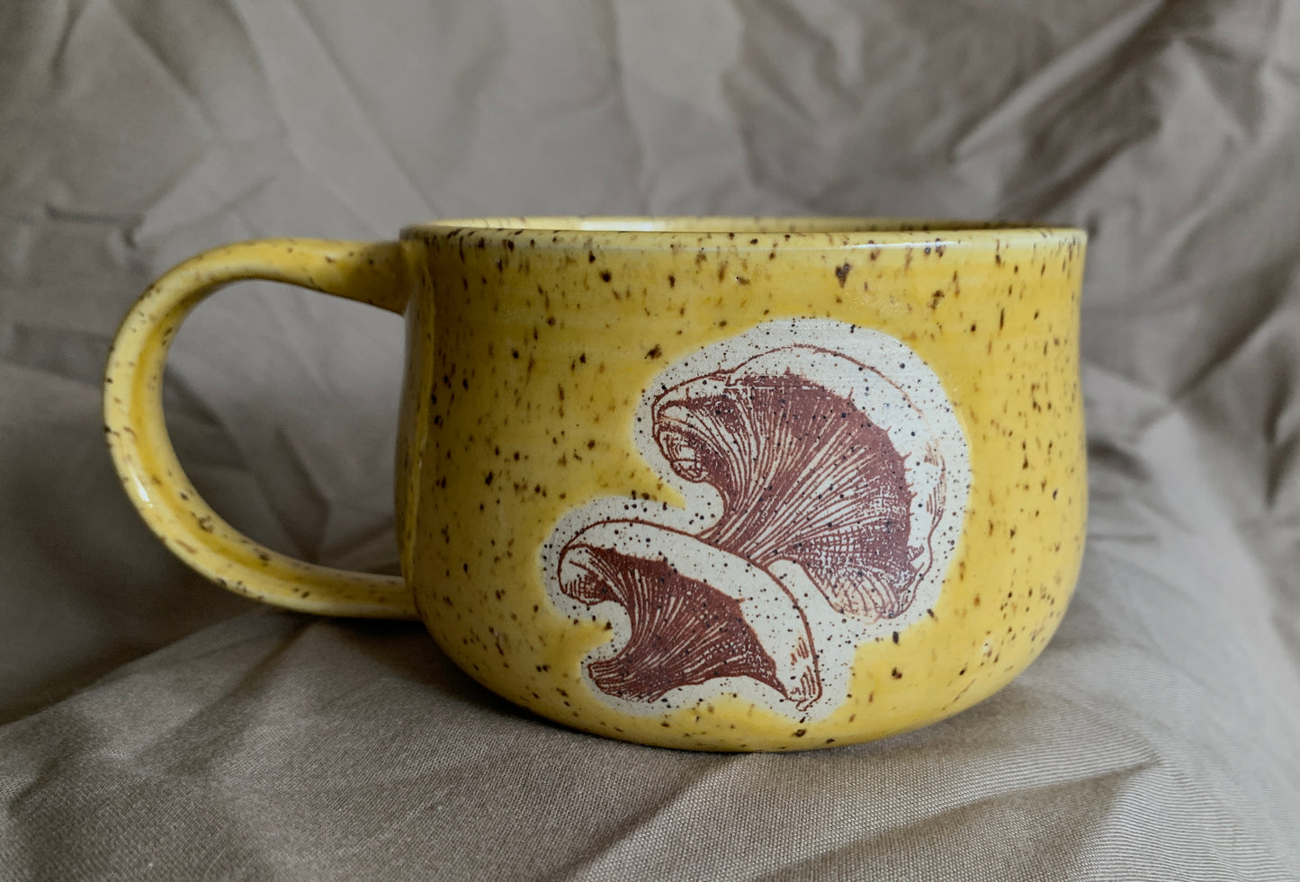 Large Yellow Mushroom Mug