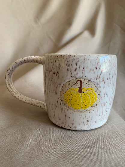 Small White & Orange Pumpkin Mug