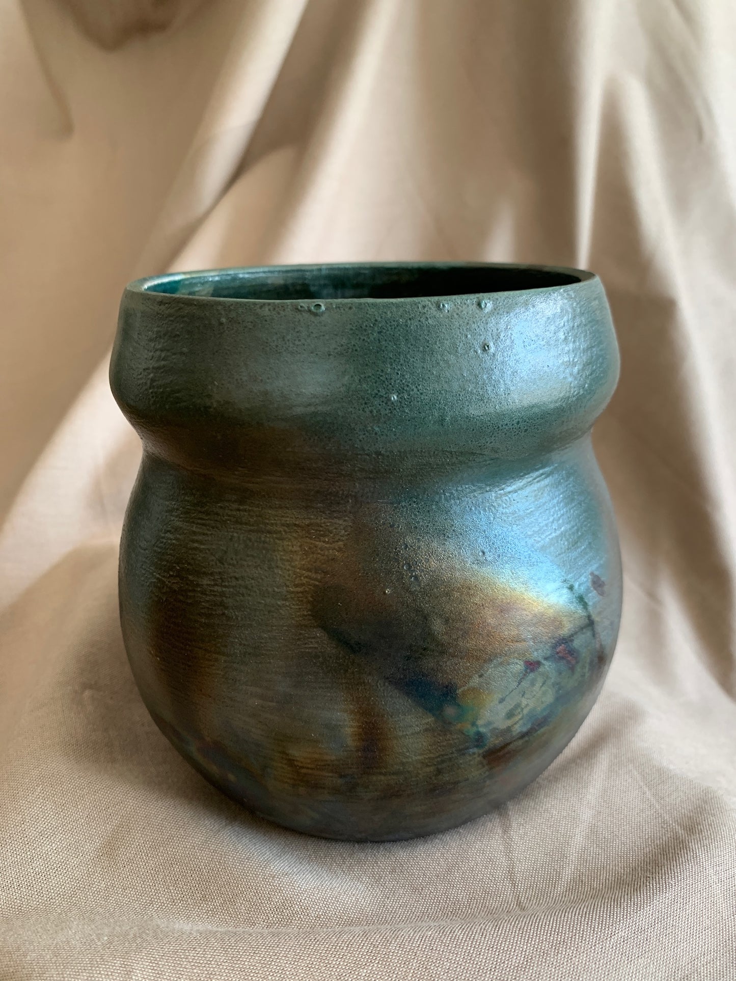 Green Raku Vase