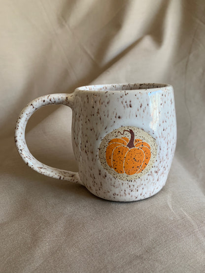 Small White & Orange Pumpkin Mug