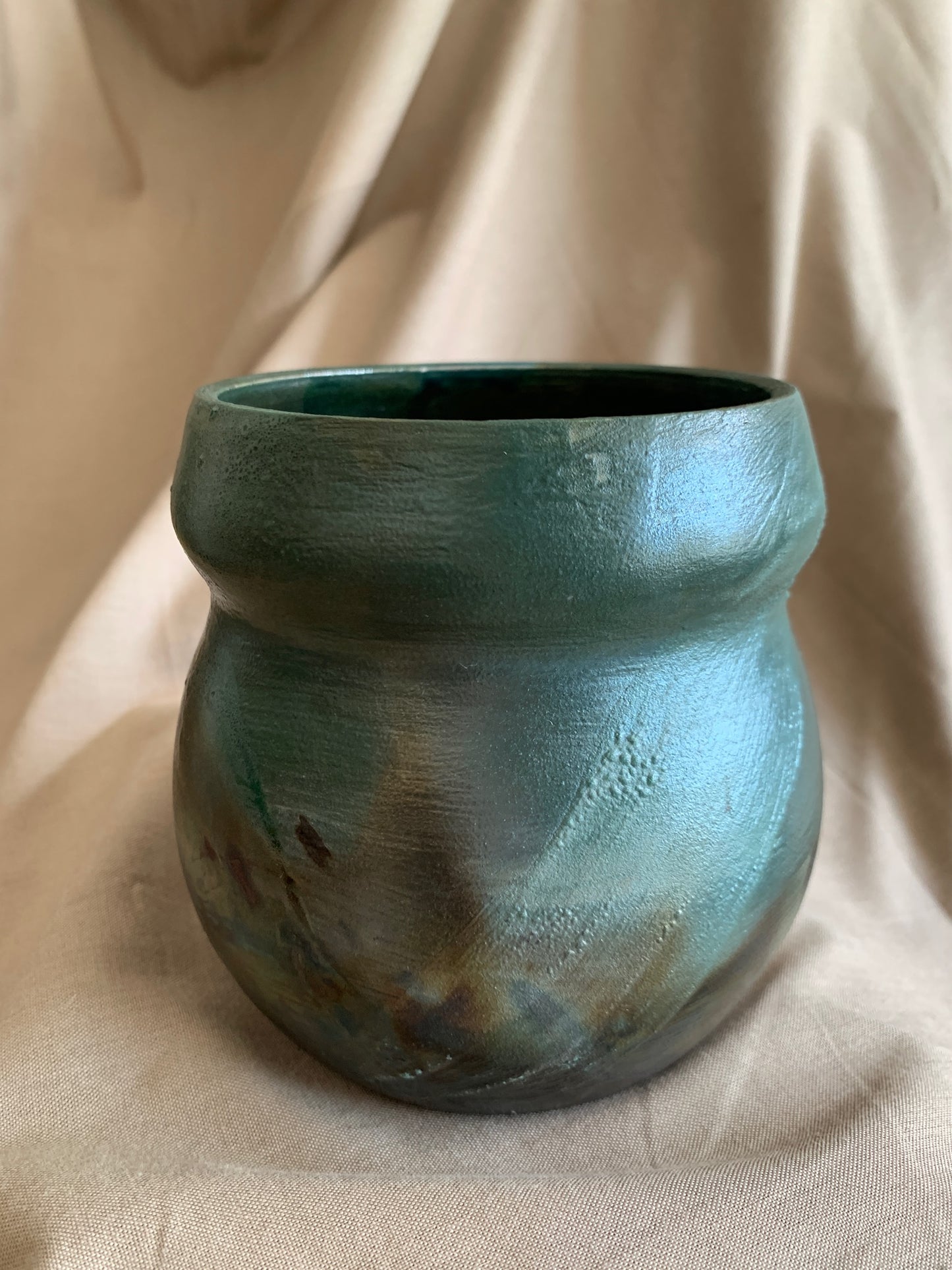 Green Raku Vase