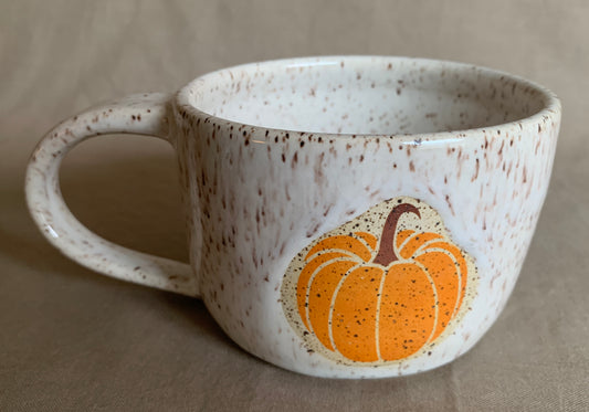 Medium White & Orange Pumpkin Mug