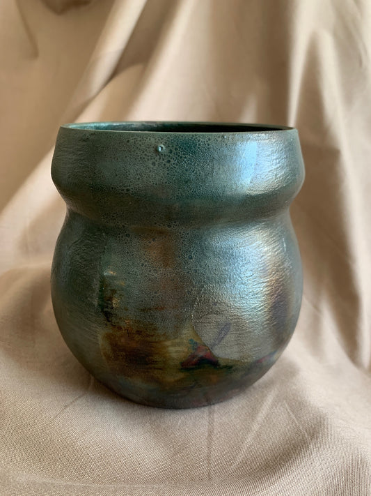 Green Raku Vase