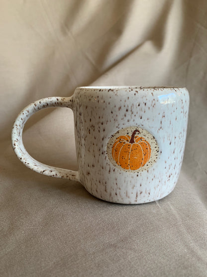 Small White & Orange Pumpkin Mug