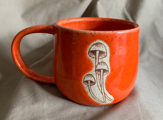 Large Orange Mushroom Mugs