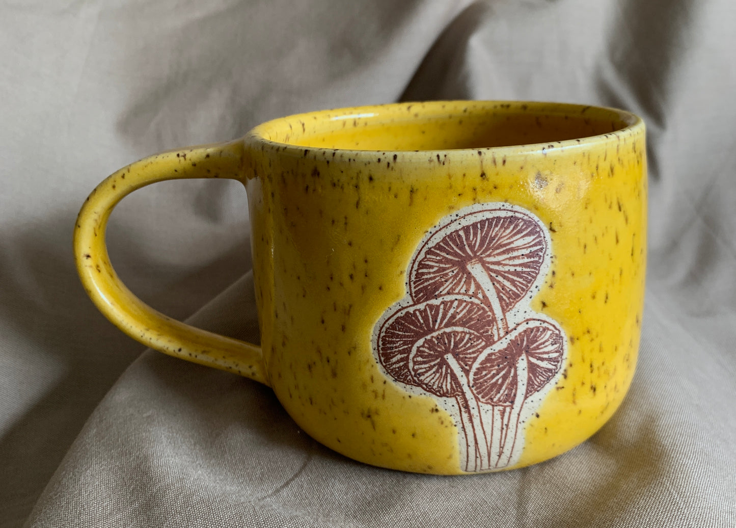 Large Yellow Mushroom Mug